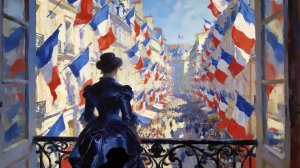 Визуальные поэмы - Клод Моне `Улица Монторгейль, подвижный праздник и Муза в белом`