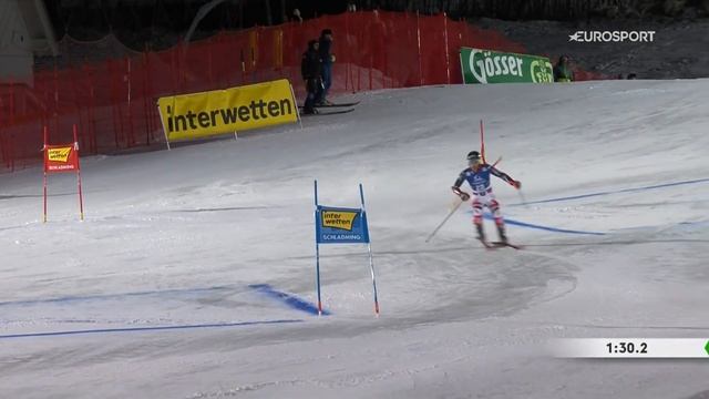 Ночной гигантский слалом в Шладминге смотреть онлайн