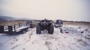 Тестируем прицепы для снегохода.