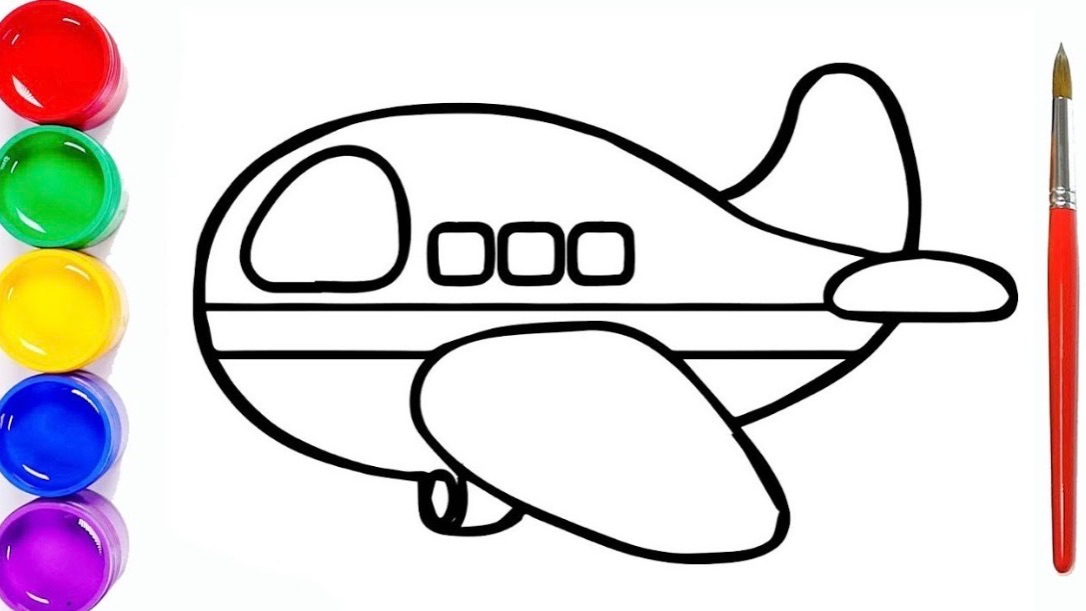 Мультик раскраска для детей и малышей. Как нарисовать рисунок самолет смотреть онлайн