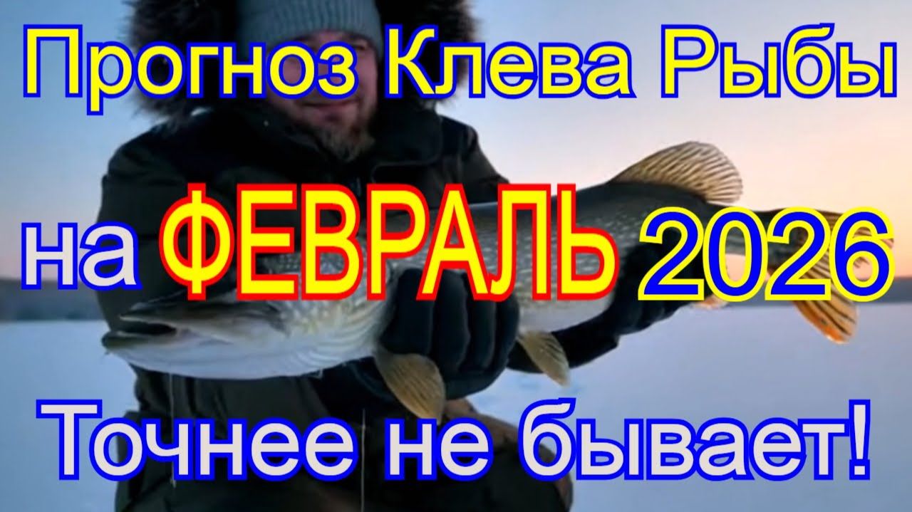 Календарь рыбака на Февраль 2026 Прогноз клева рыбы Лунный календарь рыболова Февраль 2026 смотреть онлайн