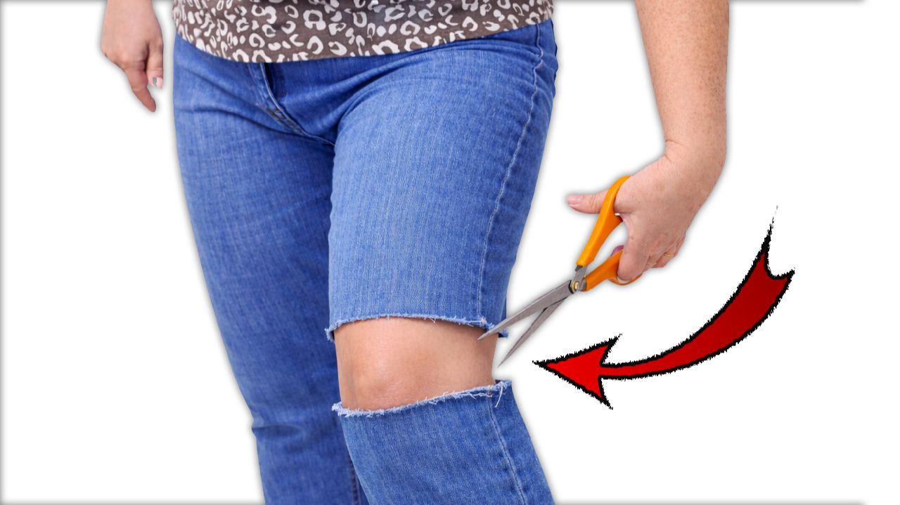 ЖАЛЕЮ, что РАНЬШЕ ТАК НЕ ДЕЛАЛА С ДЖИНСАМИ. Переделка за 5 мин смотреть онлайн