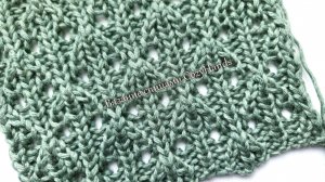 Ажурный узор на основе резинки 1 на 1 с теневыми ромбами ⭐ Схема