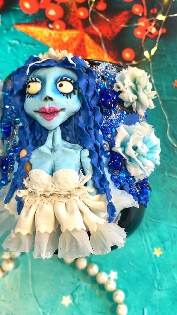 Кружка с куклой Невеста Тима Бартона декор из полимерной глины смотреть онлайн