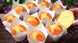 Воздушные кексы со сгущенным молоком за 5 минут | супер нежные и высокие