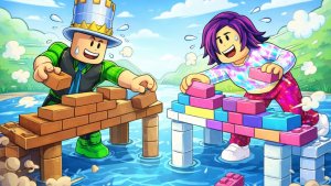 СТРОИМ БЕСКОНЕЧНЫЙ МОСТ +1 каждую секунду в РОБЛОКС! Папа и ДОЧКА РИТА взяли МАКСИМАЛЬНЫЙ УРОВЕНЬ!