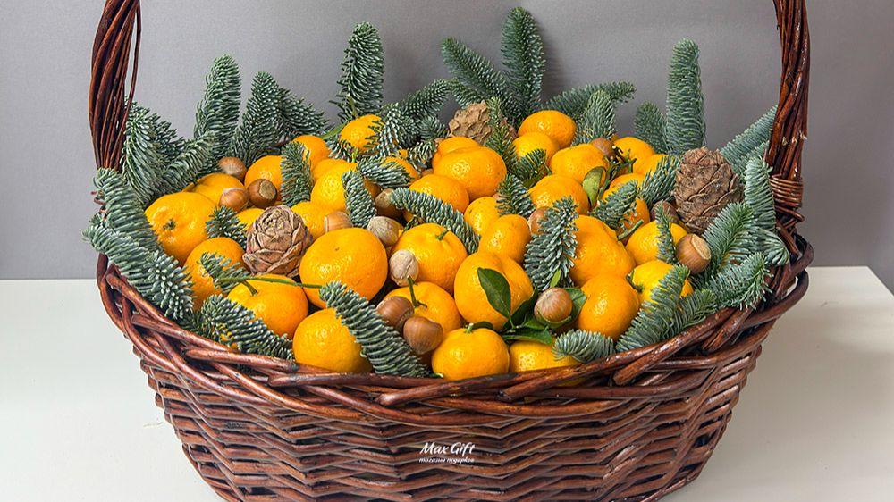 Фруктовая корзина «Мандариновый Новый год» Фруктовая корзина «Мандариновый Новый год»