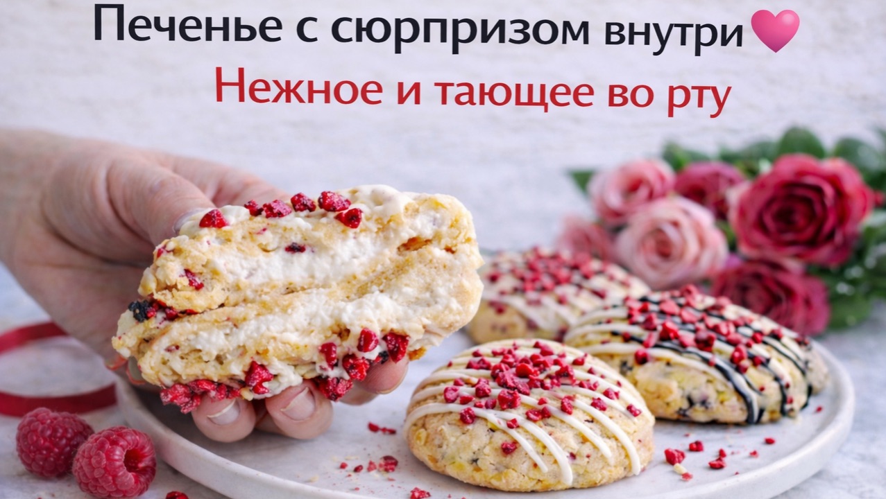 Печенье с сюрпризом внутри 💗 Нежное и тающее во рту Печенье с сюрпризом внутри 💗 Нежное и тающее во рту