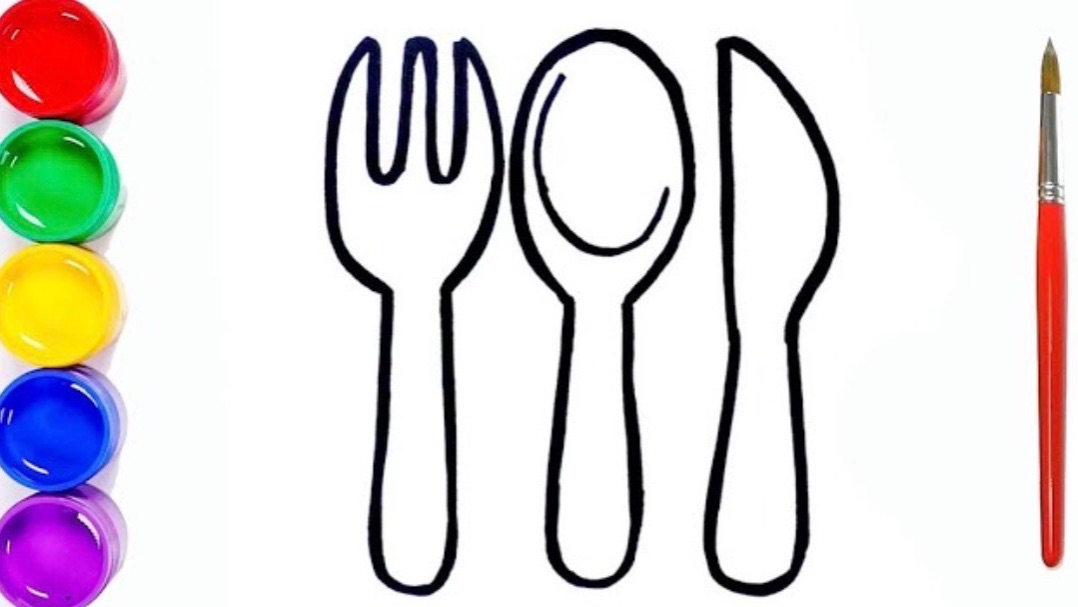 Мультик раскраска для детей и малышей. Как нарисовать рисунок посуда смотреть онлайн