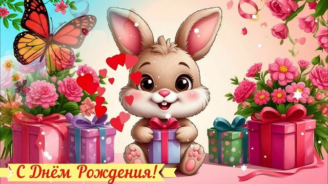 С Днём Рождения! Поздравление КРАСИВАЯ Открытка Видео смотреть онлайн