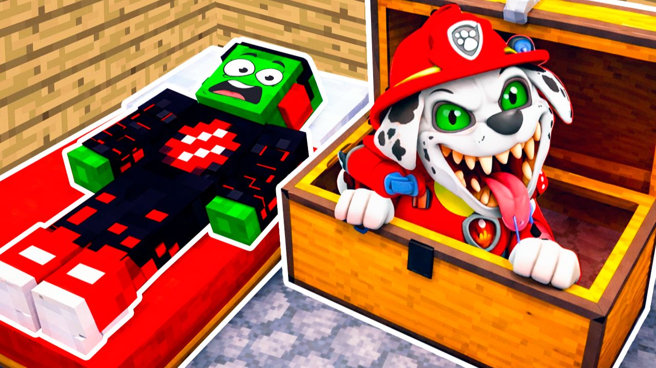 МАРШАЛ ПРЯЧЕТСЯ в МОЁМ СУНДУКЕ НОЧЬЮ ЩЕНЯЧИЙ ПАТРУЛЬ в МАЙНКРАФТ смотреть онлайн