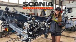 SCANIA ПОСЛЕ ДТП. РЕМОНТ КРИВОЙ РАМЫ ГРУЗОВИКА. Грузовой стапель. Ремонт рам грузовиков