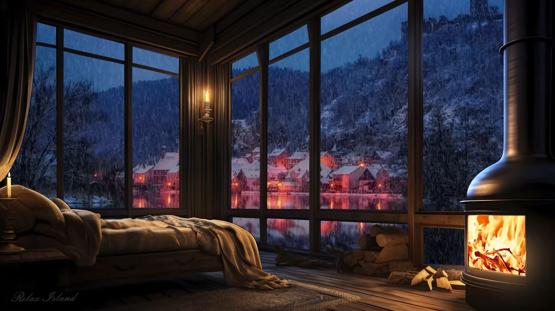 ✨ ОЧЕНЬ КРАСИВАЯ УСПОКАИВАЮЩАЯ МУЗЫКА ДЛЯ СНА 🎵 РАССЛАБЛЯЮЩАЯ МУЗЫКА ДЛЯ ДУШИ В СПАЛЬНЕ У КАМИНА смотреть онлайн