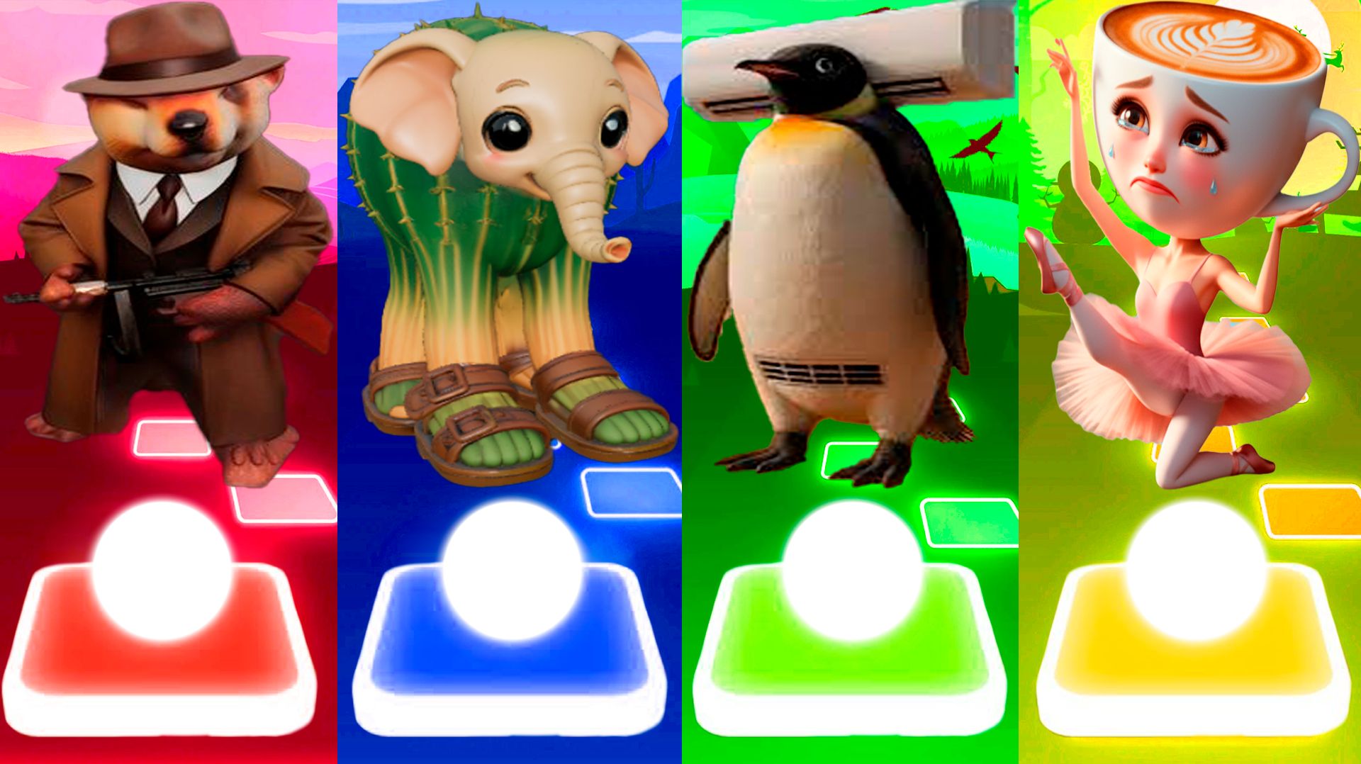 БОБРИТО БАНДИТО 🆚 ЛИРИЛИ ЛАРИЛА 🆚 ПИНГВИНАТОР ТЕРМОРЕГУЛЯТОР 🆚 БАЛЕРИНА КАПУЧИНО | Tiles Hop №328 смотреть онлайн