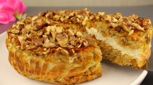 Морковно - овсяный пирог без муки. Без сахара!