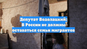 Депутат Водолацкий: В России не должны оставаться семьи мигрантов