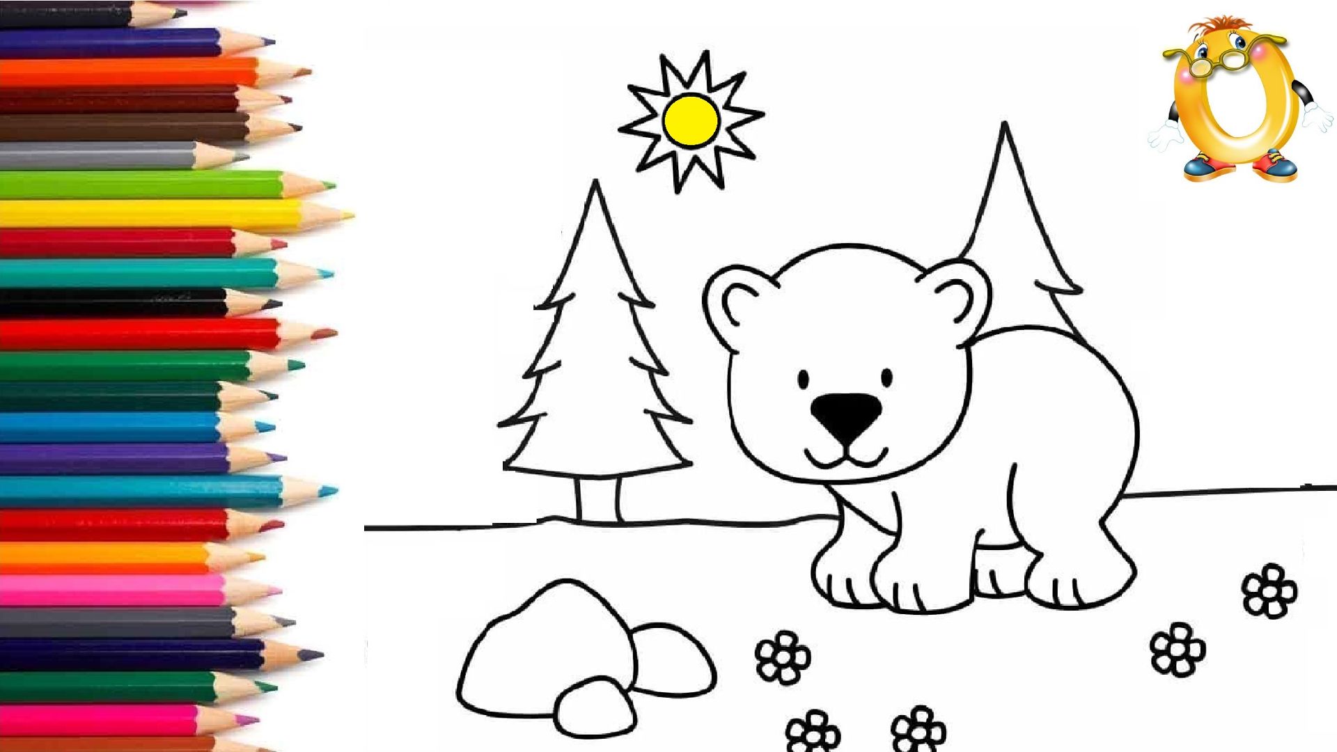 Мультик - раскраска для детей МИШКА В ЛЕСУ. Учимся как рисовать МЕДВЕДЯ с детьми // ОБУЧАШКА ТВ смотреть онлайн