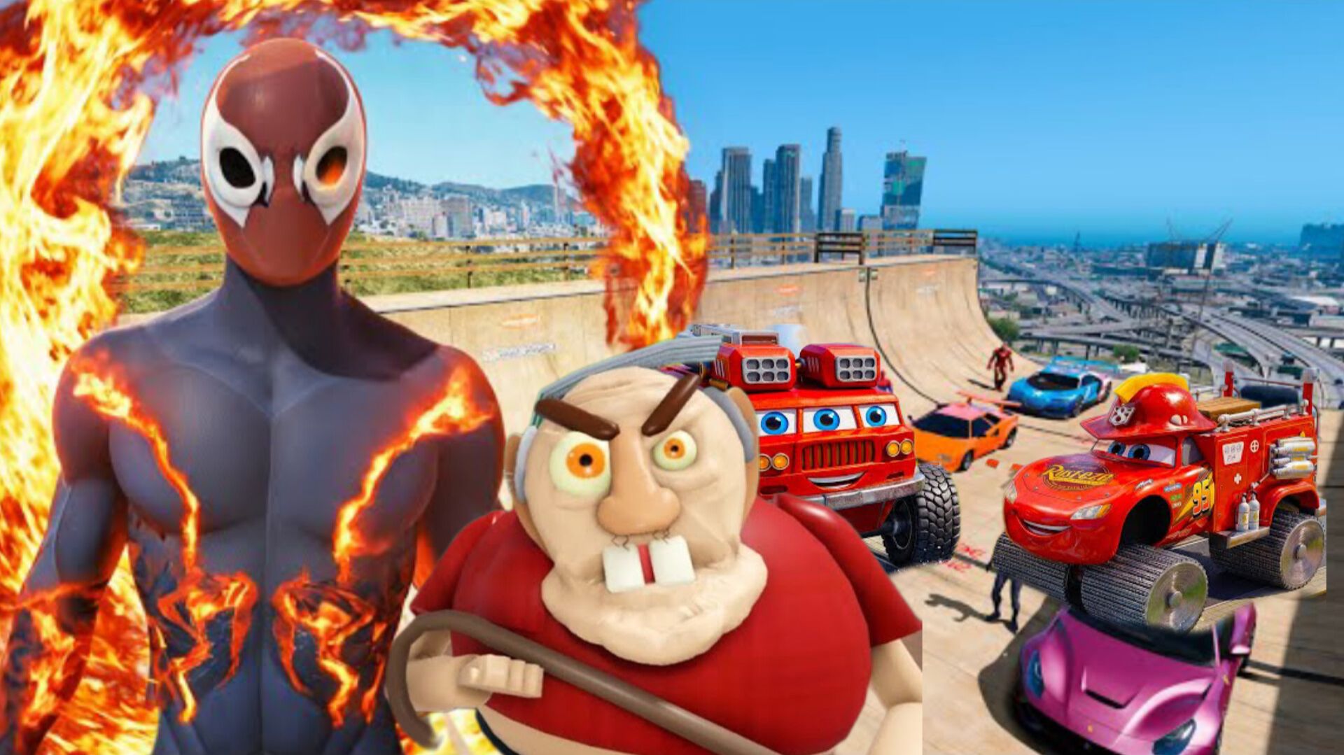 Супергерои сходят с ума от безумияв ГТА 5! ЧЕЛЛЕНДЖ взрывающихся машин смотреть онлайн