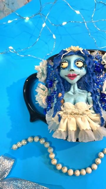 Кружка с куклой Невеста Тима Бартона декор из полимерной глины смотреть онлайн