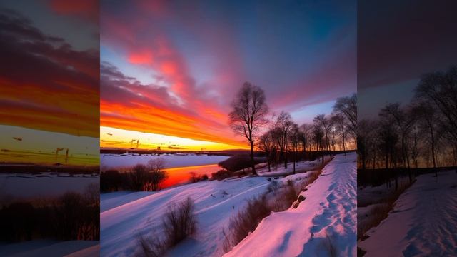 Красивый закат-это удивительное и прекрасное зрелище. смотреть онлайн