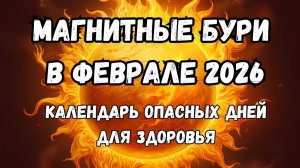 МАГНИТНЫЕ БУРИ В Феврале 2026. НЕБЛАГОПРИЯТНЫЕ ДНИ В Феврале 2026