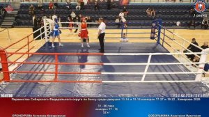 66 52 кг ОРЕНБУРОВА Ангелина Кемеровская БОБОРЫКИНА Анастасия Иркутская