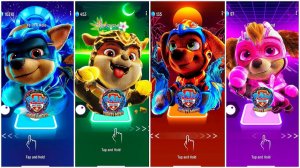 Мультики для Детей Щенячий Патруль Tiles Hop - ГОНЩИК, КРЕПЫШ, ЗУМА, СКАЙ