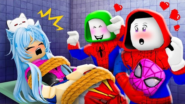 E-Girl, девушка-паук, застрявшая в руках Джей Джея и Майки Спайдермена! Анимация смотреть онлайн