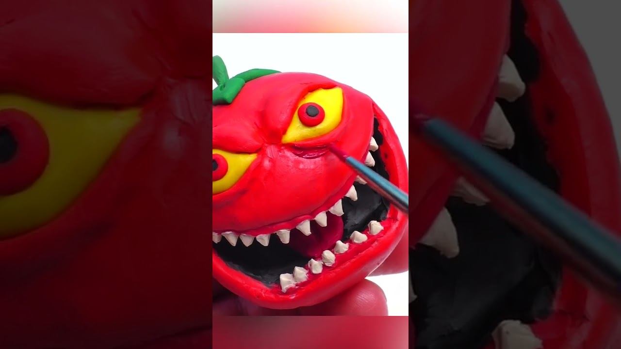 Лепим Психованный Помидор Hungry Worm из пластилина ► Видео Лепка смотреть онлайн
