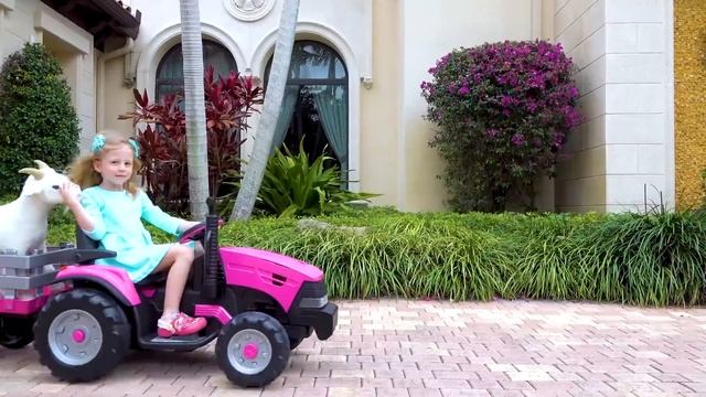 Настя играет в ферму с игрушками смотреть онлайн