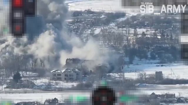 Авиаудар по ПВД и артиллерийские удары по другим объектам Всу в н.п. Гришино 💥🇷🇺👊 смотреть онлайн