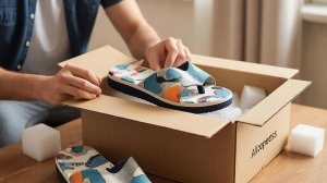 Распаковка тапочек из Китая