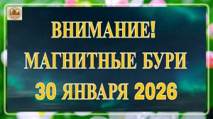 ВНИМАНИЕ! МАГНИТНЫЕ БУРИ 30 ЯНВАРЯ 2026!