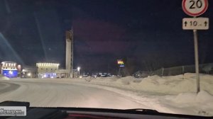 Вечером по северному городу Салехарду, на машине. Ямало-Ненецкий АО. ЖизньСеверян. 2026