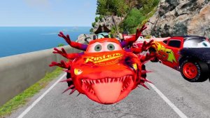 Мультики для детей. Молния маквин зомби прыгает и летает с горы