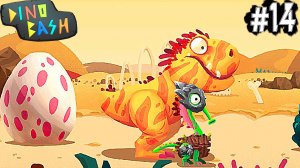 DINO BASH Динозавры Атака Троглодитов #8 веселые видео игры про динозавров для детей. Dinosaurs.