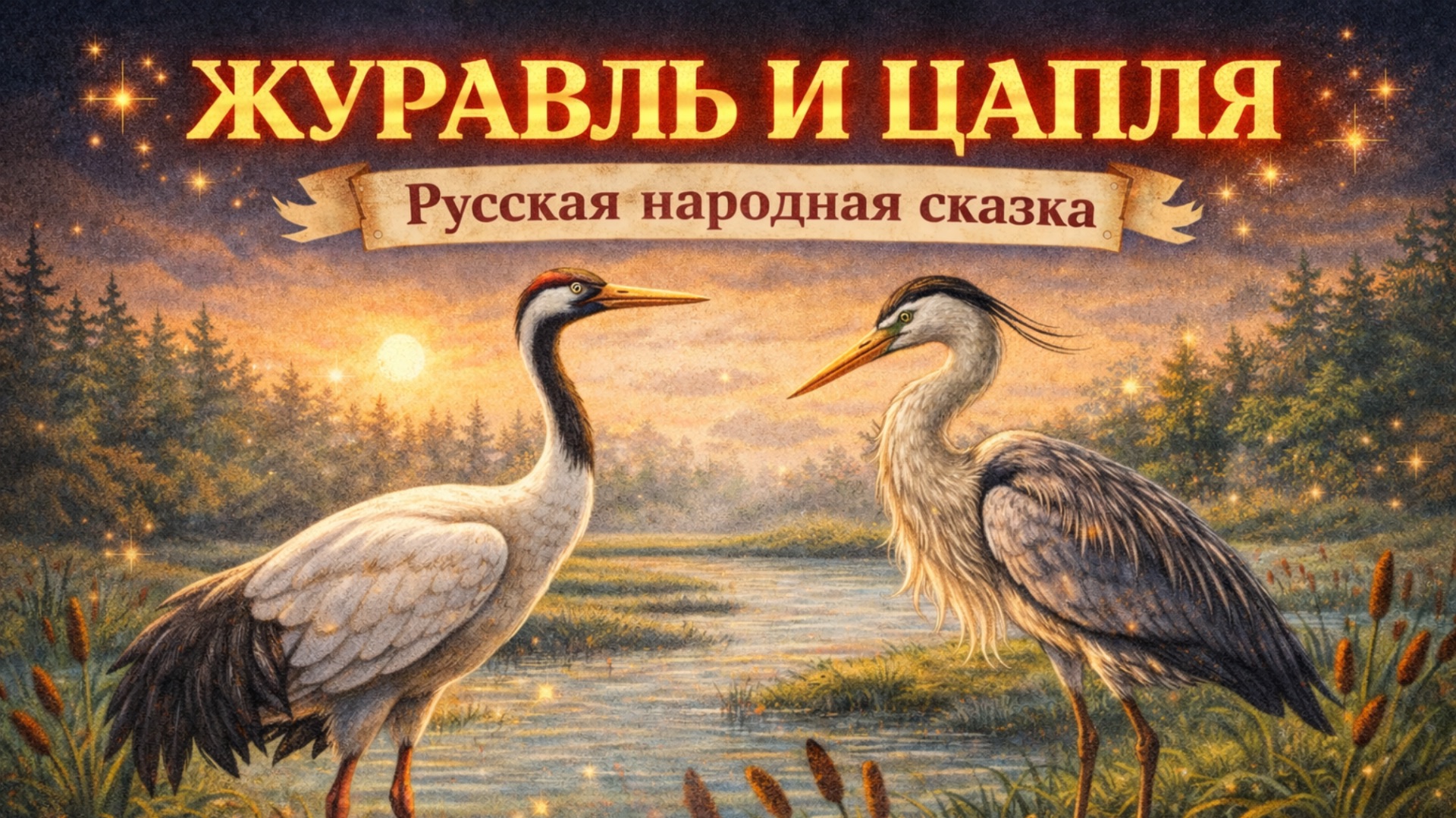 Журавль и цапля — русская народная сказка смотреть онлайн