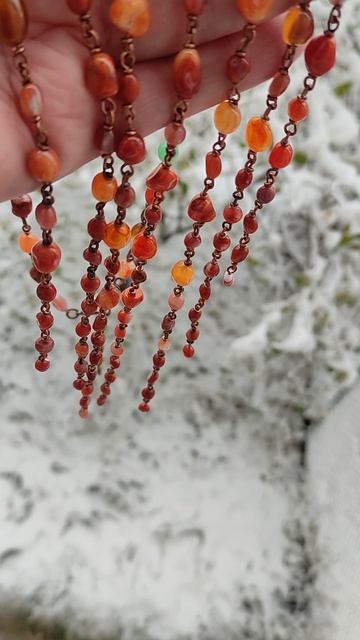 Бусы с сердоликом и хризопразом