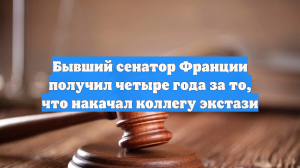Бывший сенатор Франции получил четыре года за то, что накачал коллегу экстази