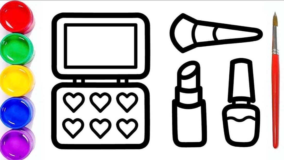 Мультик раскраска для детей и малышей. Как нарисовать рисунок косметика смотреть онлайн