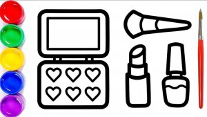 Мультик раскраска для детей и малышей. Как нарисовать рисунок косметика