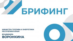 Брифинг министра топлива и энергетики Республики Крым Владимира Воронкина