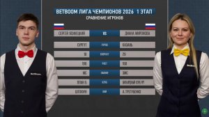 "BetBoom" Лига чемпионов 2026 1 этап Ясинецкий Сергей (RUS) -  Миронова Диана (RUS) Св.пирамида.