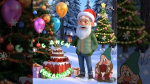 С Днем рожденья!  Поздравление С днем рожденья от Деда Мороза!