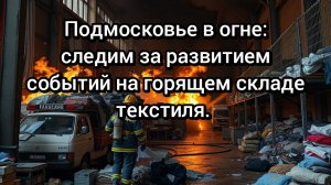 СРОЧНО! Пожар на складе текстиля в Одинцово: причины, последствия, кадры с места.