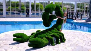 Топиарная фигура скорпион из искуственной топиарной травы.