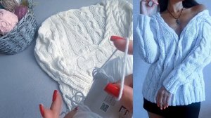 ПУЛОВЕР С КОСАМИ ИЗ ХЛОПКА/ БЕСПЛАТНЫЕ МК