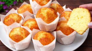 Воздушные кексы со сгущенным молоком за 5 минут | супер нежные и высокие