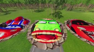 ЭПИЧЕСКАЯ ГОНКА ТАЧЕК через ОГРОМНЫЕ ямы БОССОВ В BeamNG Drive