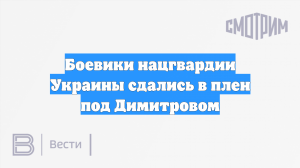 Боевики нацгвардии Украины сдались в плен под Димитровом